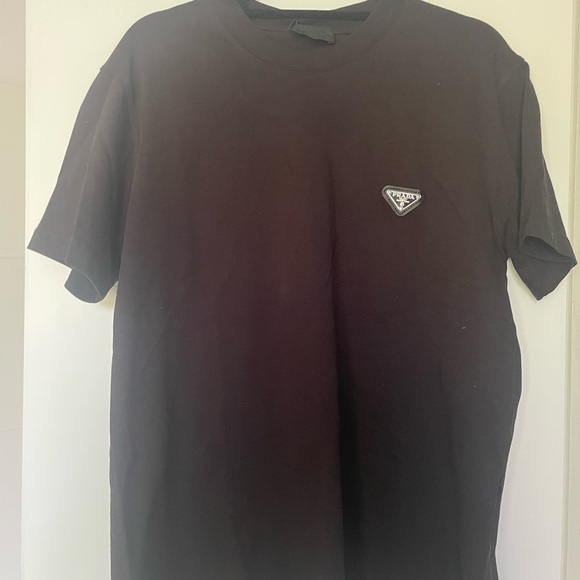 Prada Triangle Logo Black T-shirt